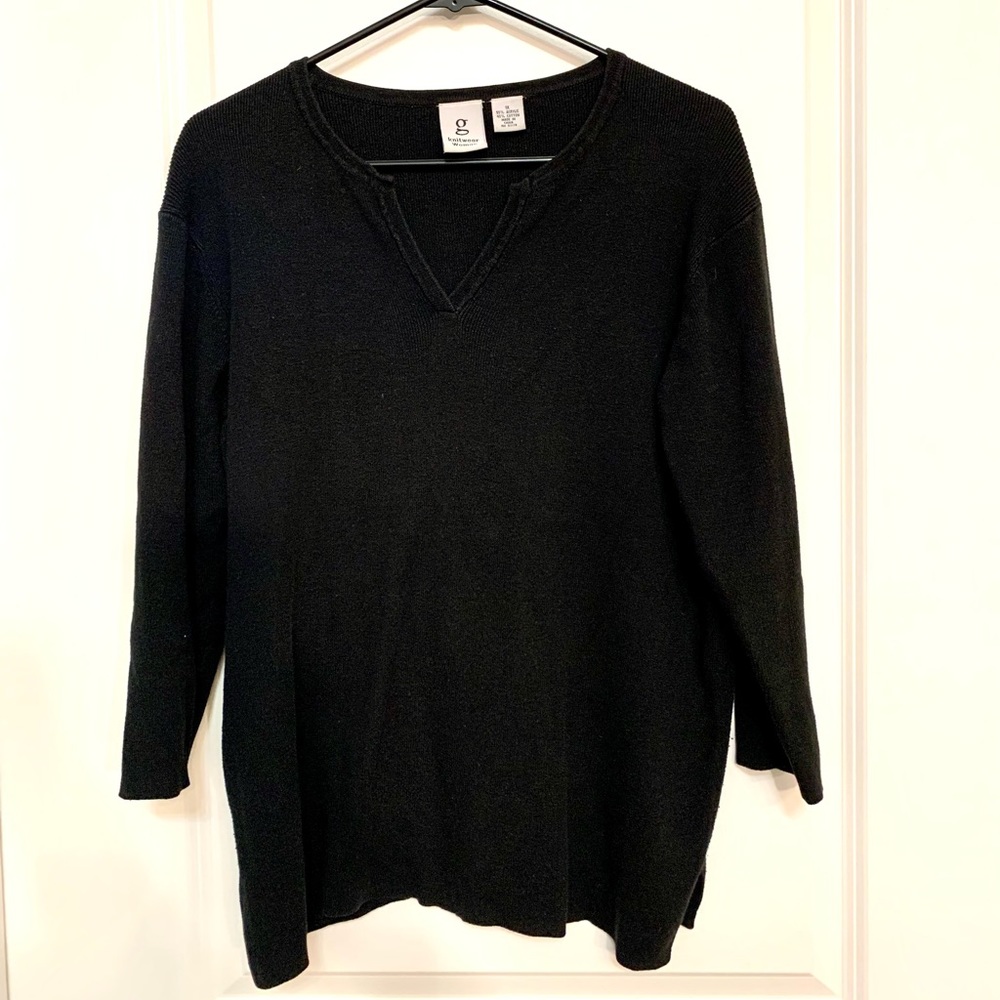 G Knitwear 3/4 Sleeve Sweater- 1x